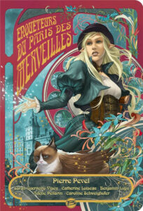 Couverture de Xavier Colette pour l’anthologie Enquêteurs du Paris des merveilles, dirigée par Pierre Pevel, avec une nouvelle de Catherine Loiseau