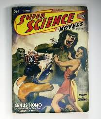 Image d'un magazine Pulp avec Isaac Asimov en couverture pour illustrer l'article c'est quoi la science-fiction